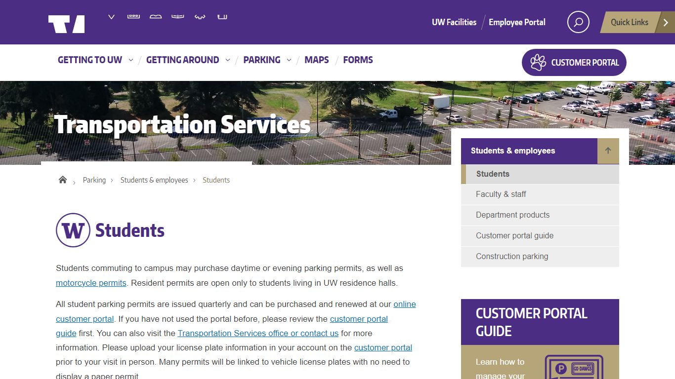 Students | Transportation Services - University of Washington